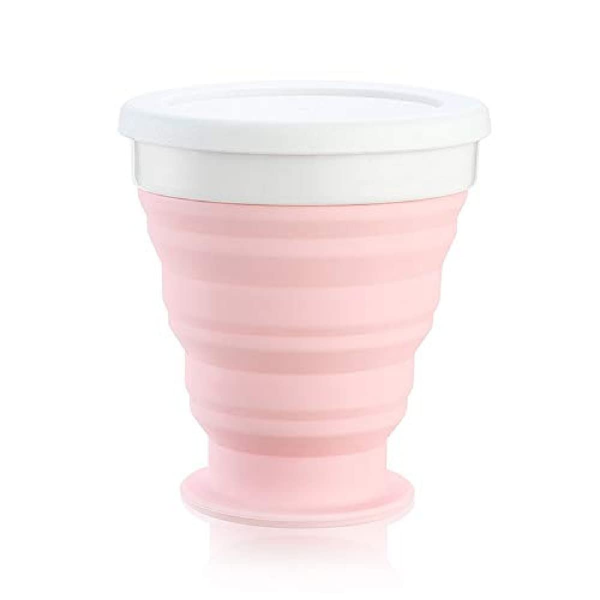 Baskety Silicone Collapsible Travel Cup - Silicone Folding Camping Cup with Lids - Expandable Drinking Cup Set - BPA Free, Portable, Graduated