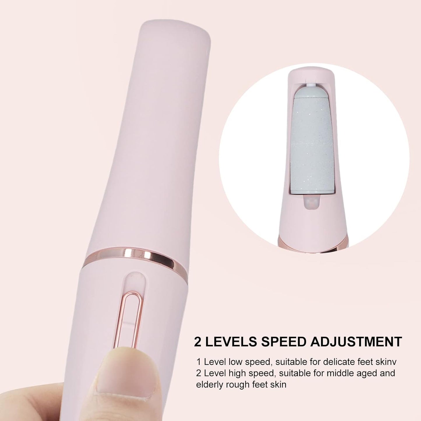 Tgoon Electric Foot Callus Remover, Professional Pedicure Tools to Remove Cracked Heels and Dead Skin, Quartz Sanding Head Small Portable USB Charging for Home and Travel, Feet Spa Tool for Men Women