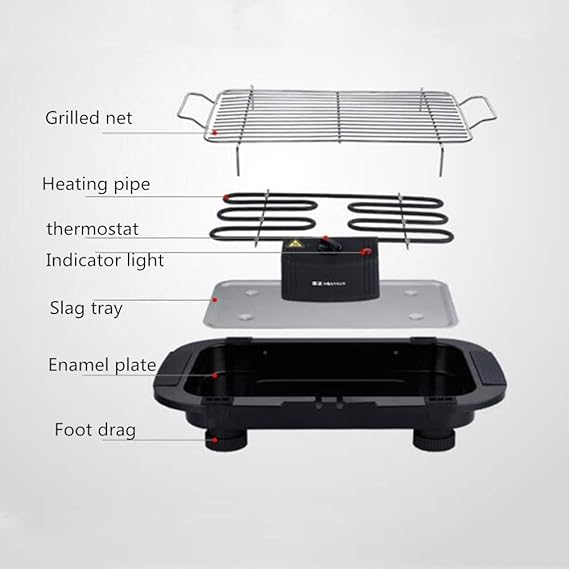 Smokeless Indoor/Outdoor Electric Grill Portable Tabletop Grill