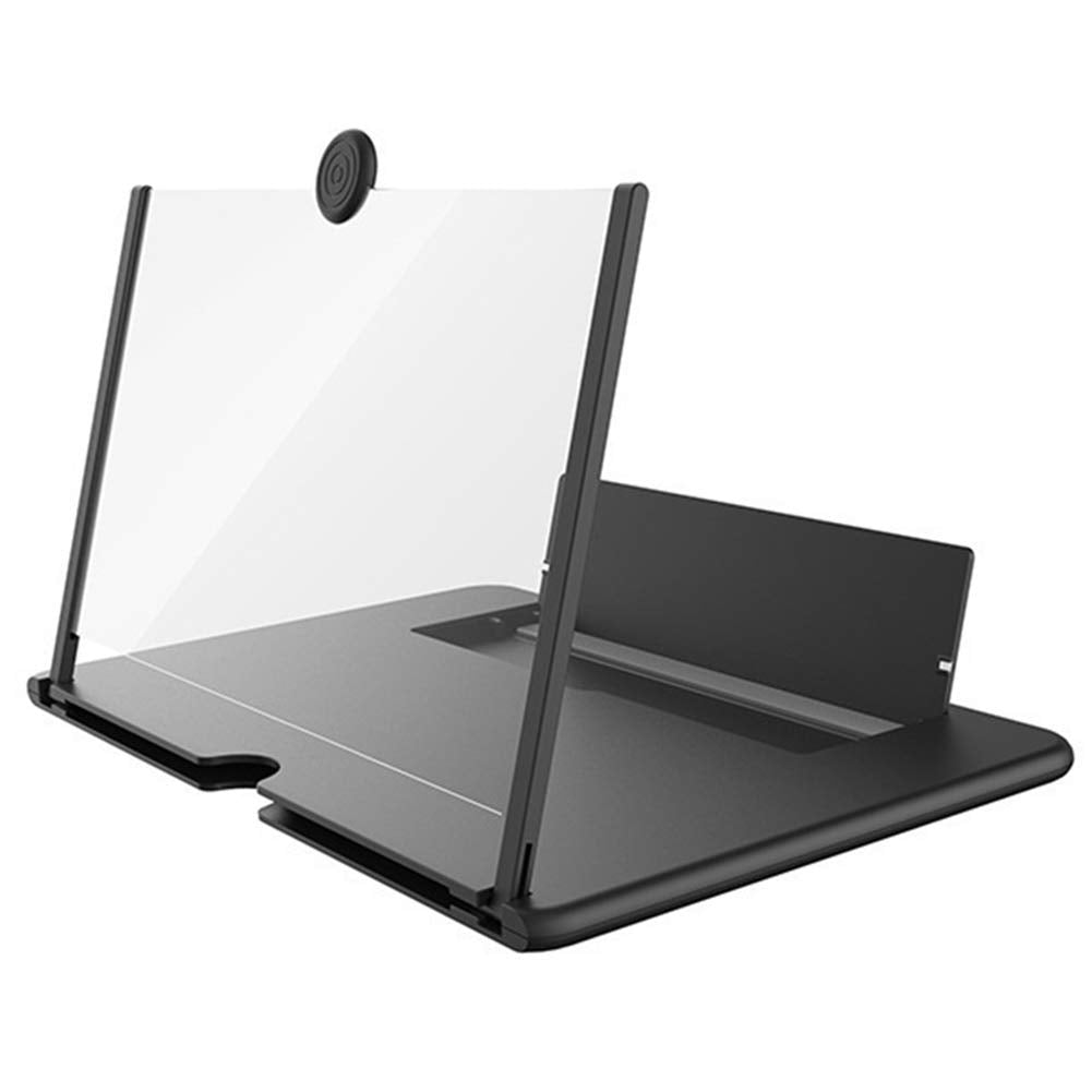 STEBRUAM 12'' Screen Magnifier,3D Thin Mobile Phone Amplifier for watching Movie Videos Foldable Screen,3X Magnification for All Smartphones(Black)