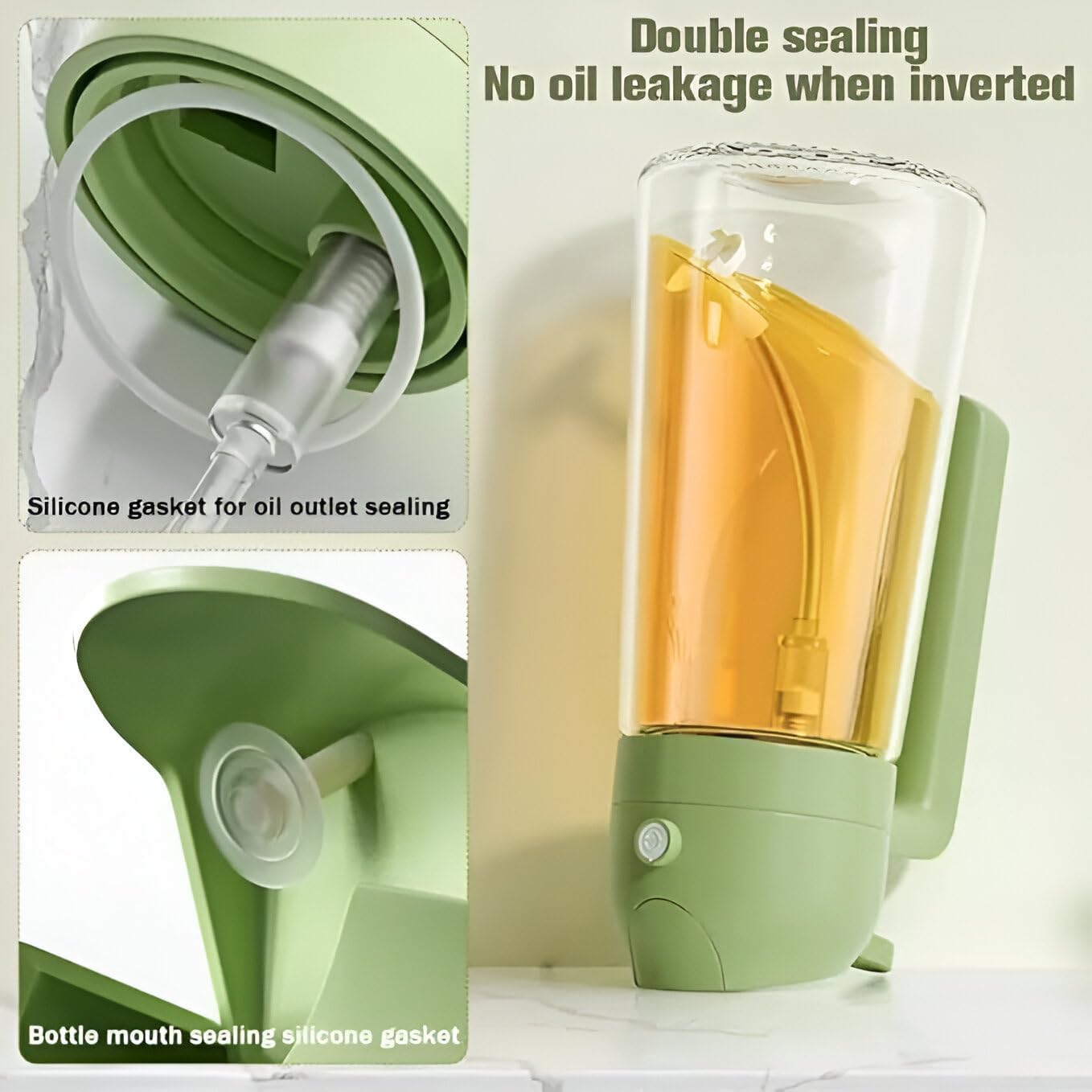 Zirvella Glass Oil Dispenser with Pouring Spout,2 in 1 Glass Oil Sprayer and Dispenser Bottle, Premium Nozzle, Multi Color oil dispenser for kitchen