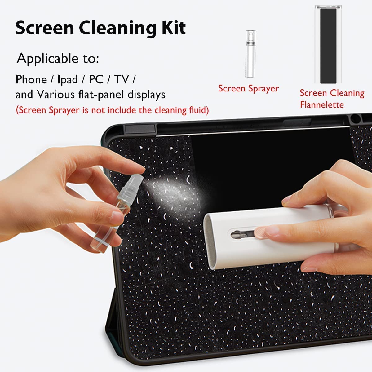 COSUTEK® 7 in 1 Keyboard Cleaning Brush Kit, Keyboard Cleaning Kit, Multifunctional Cleaner Tools, Earphone Cleaner, Flannel Sponge, Spray Bottle, Keycap Buckle, High-Density Brush, Cleaning Pen