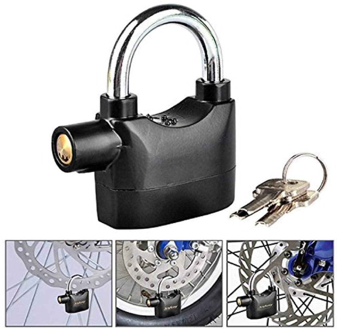 Anti Theft Metal Motion Sensor Alarm Key Lock | 110dBA Waterproof Security Padlock for Home, Office, and Bike Protection | Universal Use Motion-Sensing Door and Lock Alarm