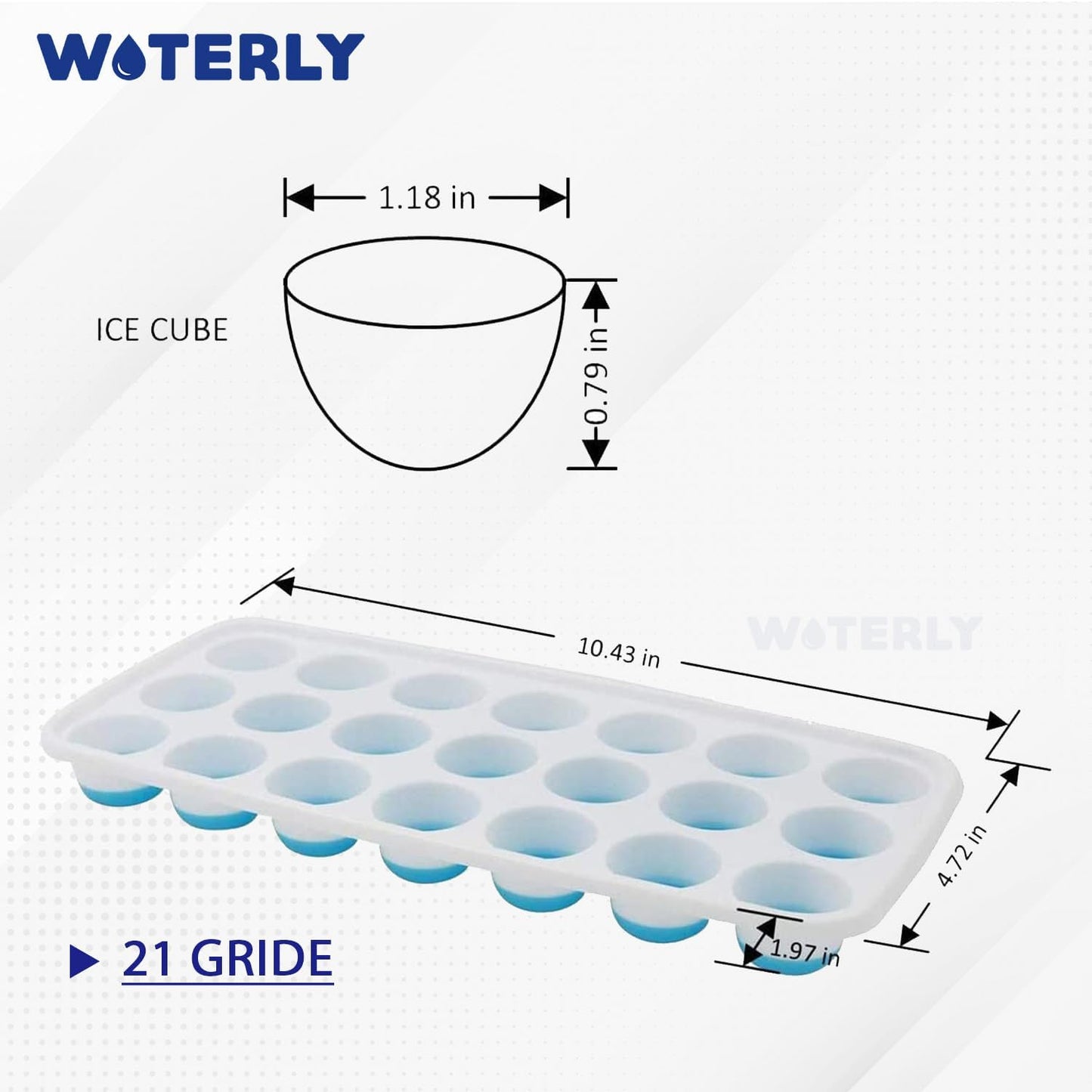 WOTERLY 4 Pcs Pop Up Round Ice Cube Trays| Ice Tray with Lid for Freezer| Easy Release,Flexible Silicone Bottom, Stackable Food Grade Plastic,BPA Free| Make Perfect Ice Balls (Set of 4Pcs)