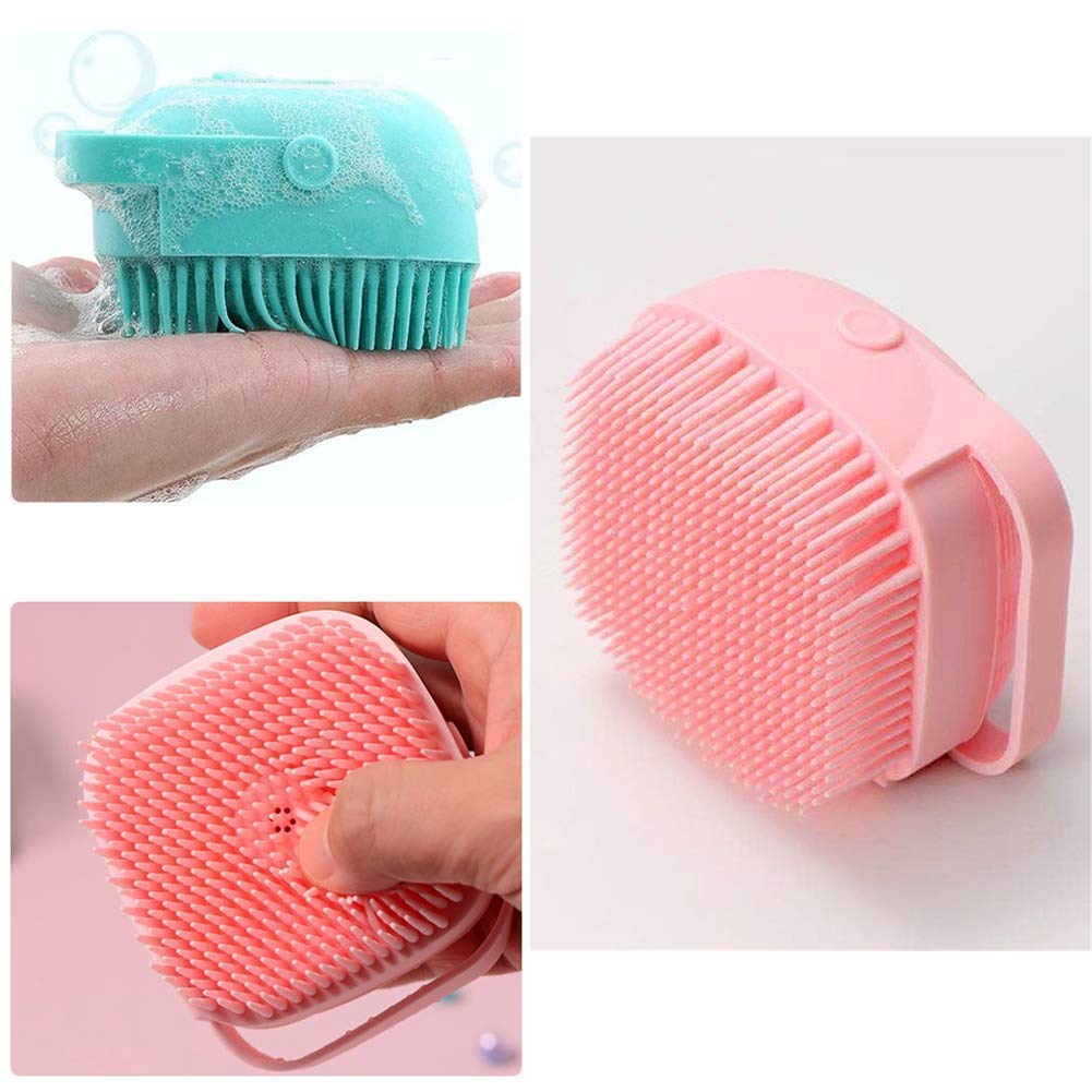kriya Body Bath Brush Silicone Soft Cleaning Bath Body Brush with Shampoo Dispenser - Skin Massage Brush Bath Bathroom Accessories multi color
