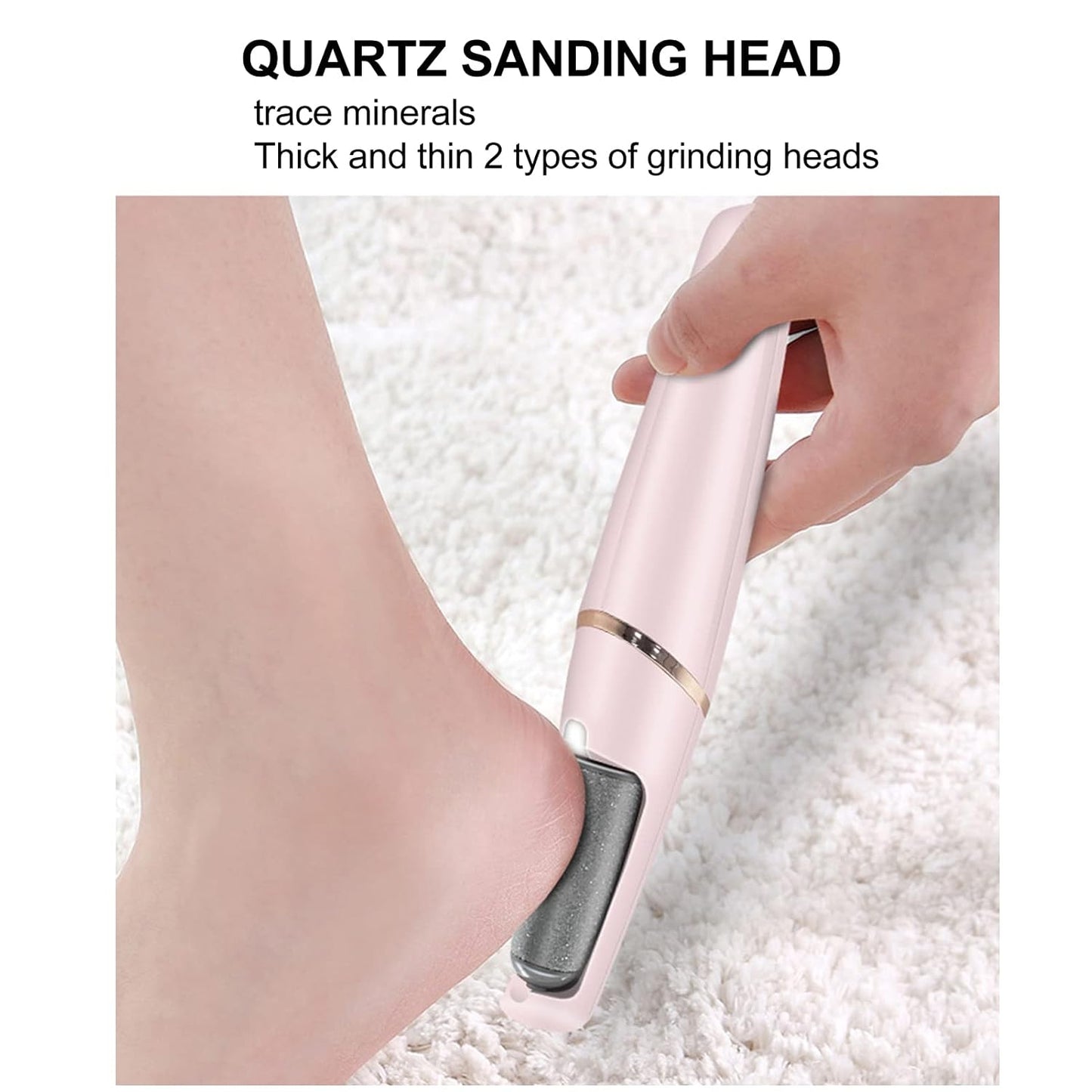 Tgoon Electric Foot Callus Remover, Professional Pedicure Tools to Remove Cracked Heels and Dead Skin, Quartz Sanding Head Small Portable USB Charging for Home and Travel, Feet Spa Tool for Men Women