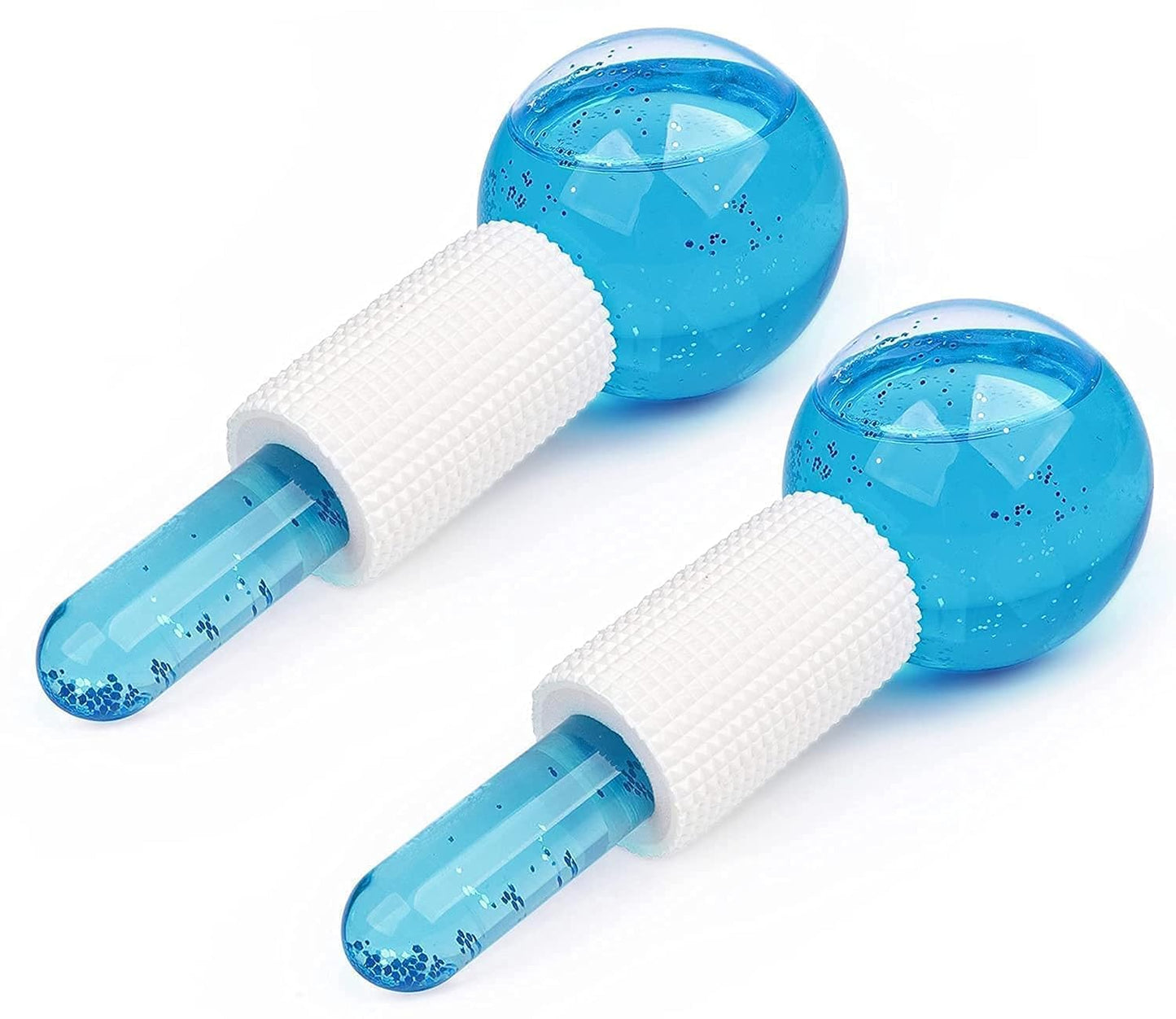 Wowkart Ice Roller Globes Facial Roller Cold Skin Massagers Crystal Glass Ball for Redness Soothing Face Wrinkle Remover Beauty Care Tool - 2pcs