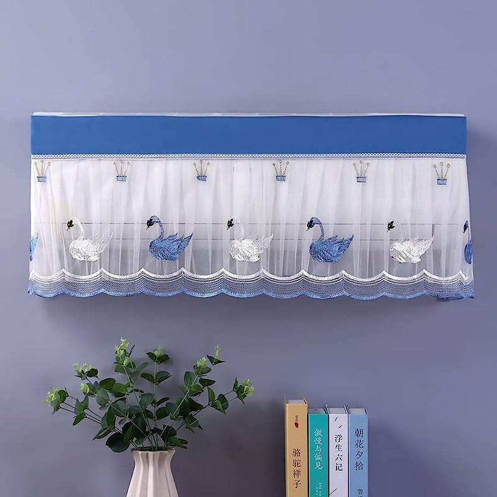 Dayanadhi High Quality Dustproof Air Conditioning Dust Cover | Embroidery Designer Indoor AC cover | 1.5 - 2 Ton Capacity Indoor and Outdoor Unit (Multicolour 1-Pcs)