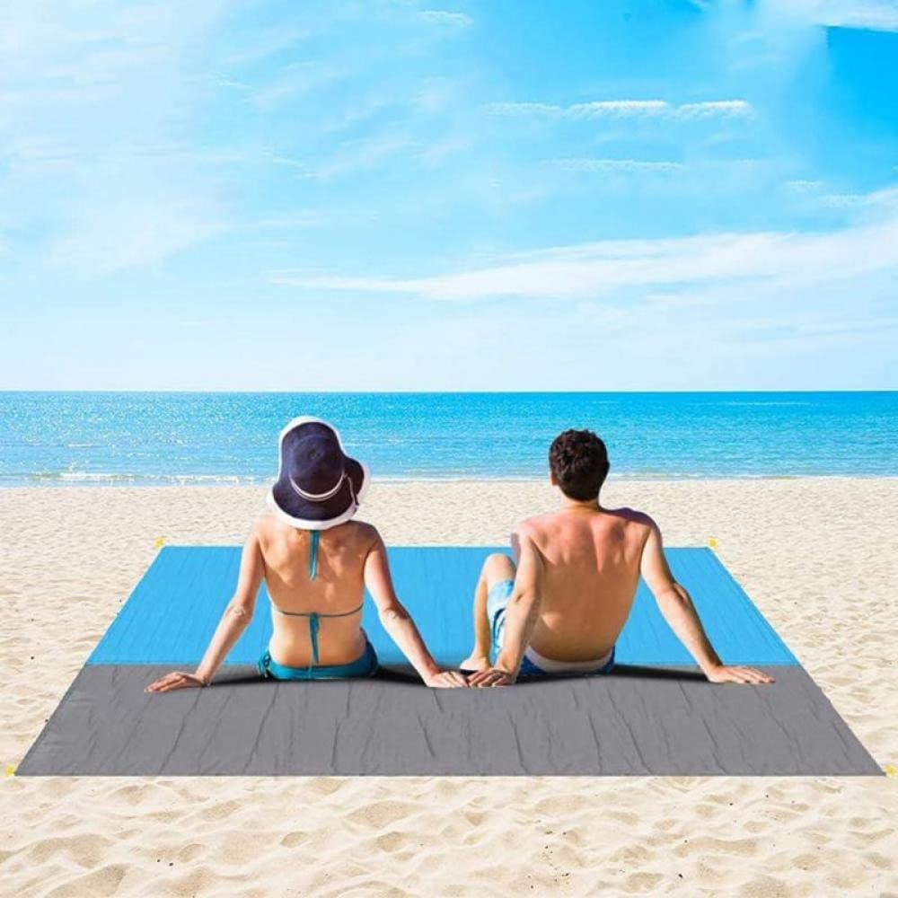 SEVEN SPACE Beach Blanket, Sandproof Beach Mat for 2-8 Adults Waterproof Quick Drying Outdoor Picnic Mat for Travel, Camping, Hiking