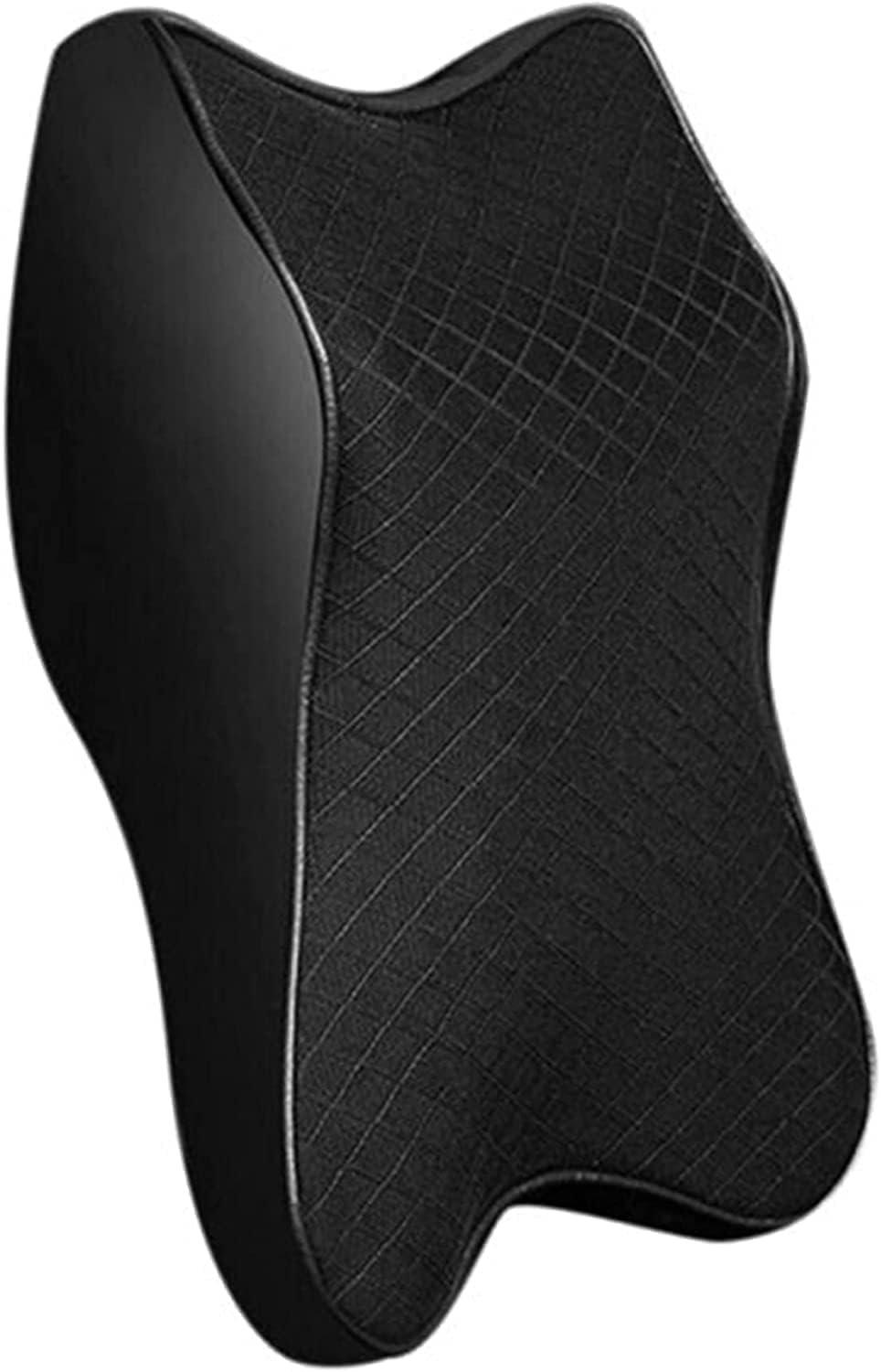 FLANXUS Car Seat Headrest Neck Rest Cushion Memory Foam Pillow Pillow With Breathable Removable Cover, Comfortable Ergonomic & Neck Pain Relief-Support Pack Of 2, Black