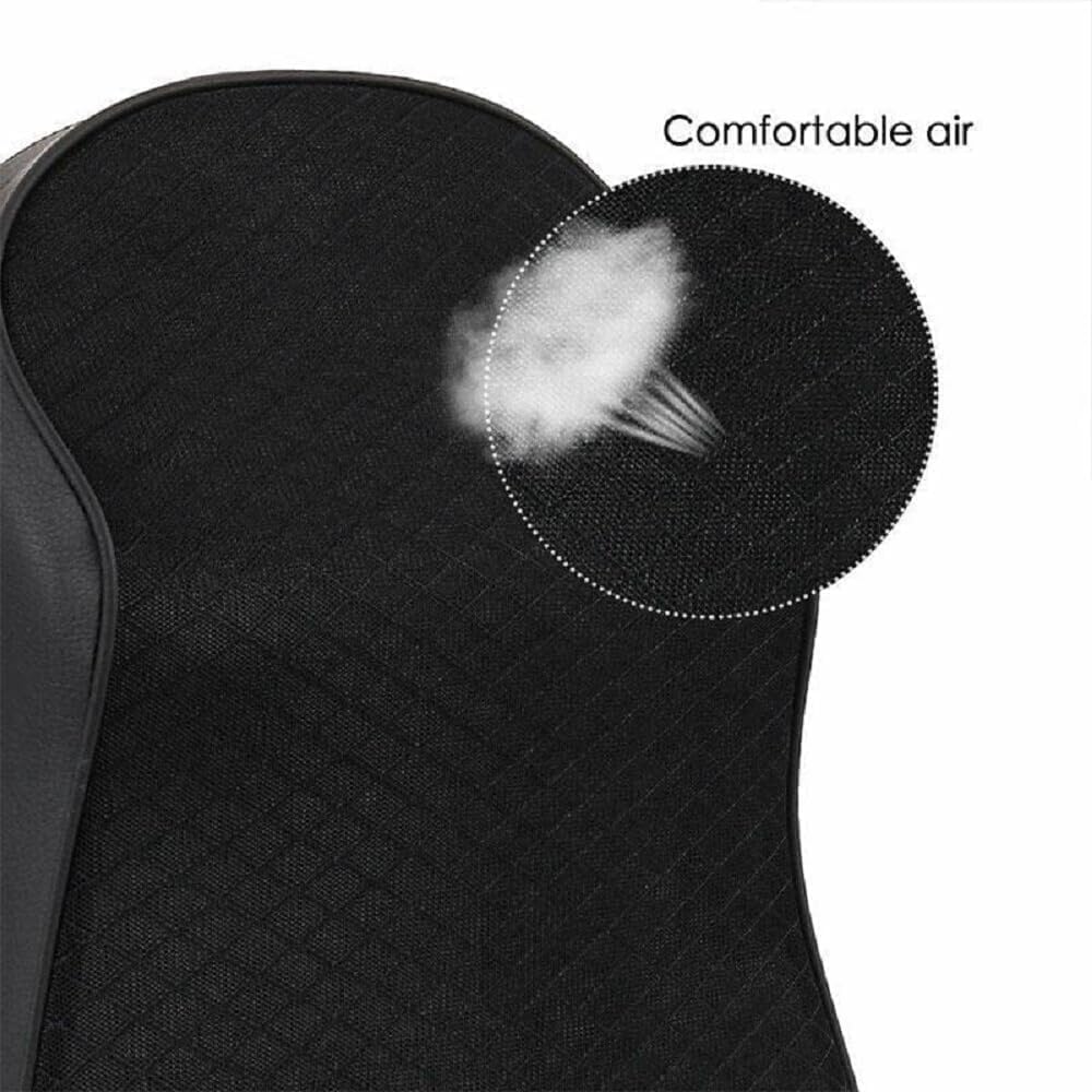 FLANXUS Car Seat Headrest Neck Rest Cushion Memory Foam Pillow Pillow With Breathable Removable Cover, Comfortable Ergonomic & Neck Pain Relief-Support Pack Of 2, Black