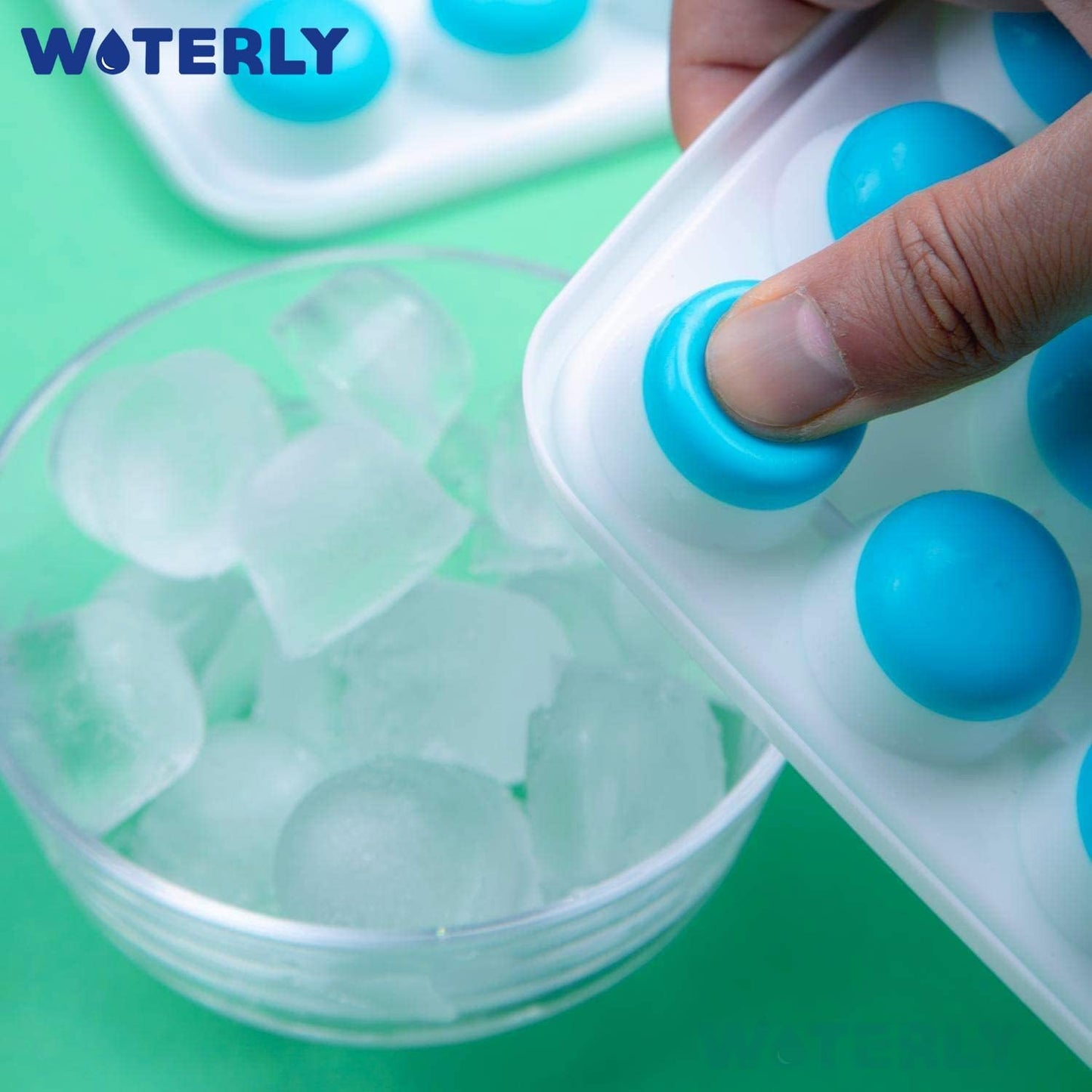 WOTERLY 4 Pcs Pop Up Round Ice Cube Trays| Ice Tray with Lid for Freezer| Easy Release,Flexible Silicone Bottom, Stackable Food Grade Plastic,BPA Free| Make Perfect Ice Balls (Set of 4Pcs)