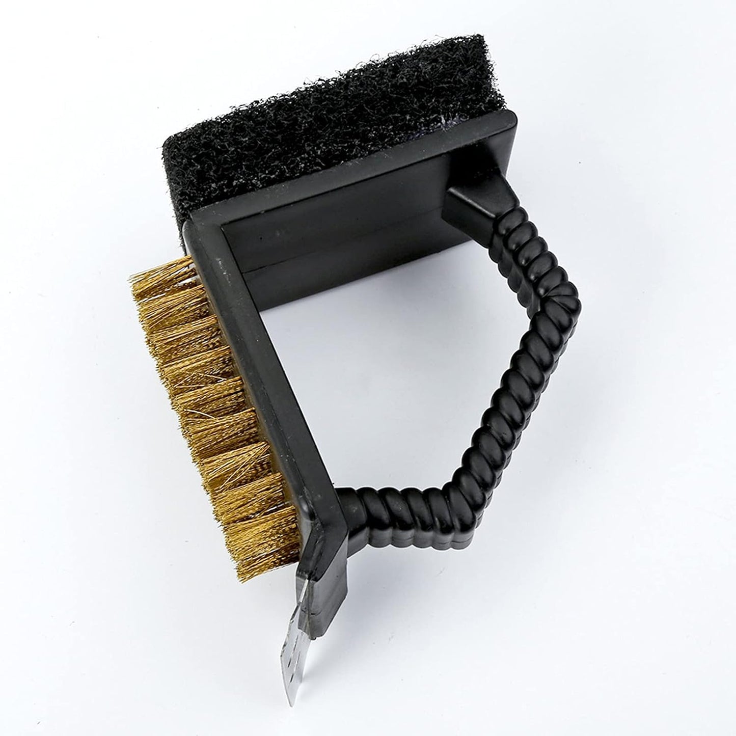 3 in 1 BBQ Cleaning Brush Grill Scraper Sponge Multifunction Barbecue Cleaner BBQ Cleaning Brush for Charcoal Porcelain Grill Tools Black-Layfoo