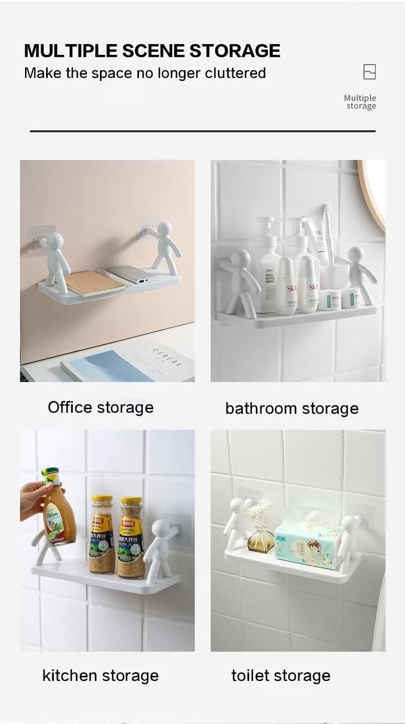 TAZLYN floating shelf for wall mounted shelf for bathroom rack self adhesive bathroom shelf for wall shelves for bathroom racks and shelves for storage shelf bathroom organizer without drill PACK OF 3