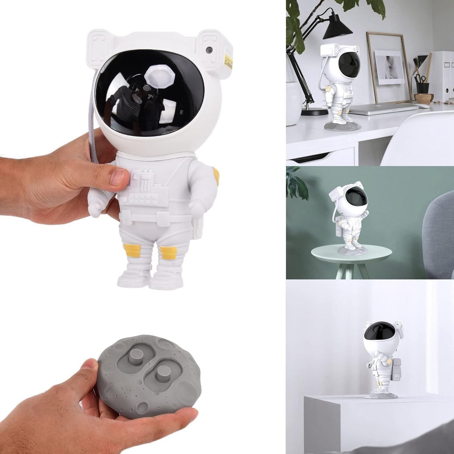 DOCAT Astronaut Projector Night Light with Remote Control, 360° Rotating Galaxy Nebula Star Light Projector with Timer & Adjustable Head, Astronaut Light Lamp for Bedroom, Home Decor (Astronaut Lamp)