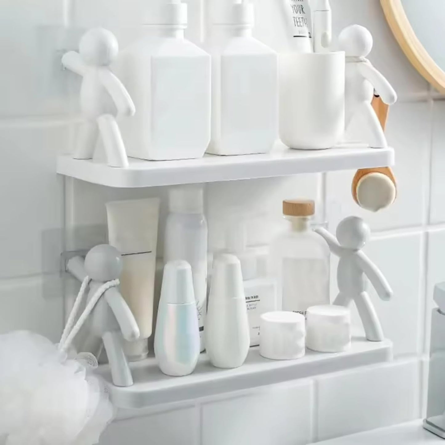 TAZLYN floating shelf for wall mounted shelf for bathroom rack self adhesive bathroom shelf for wall shelves for bathroom racks and shelves for storage shelf bathroom organizer without drill PACK OF 3