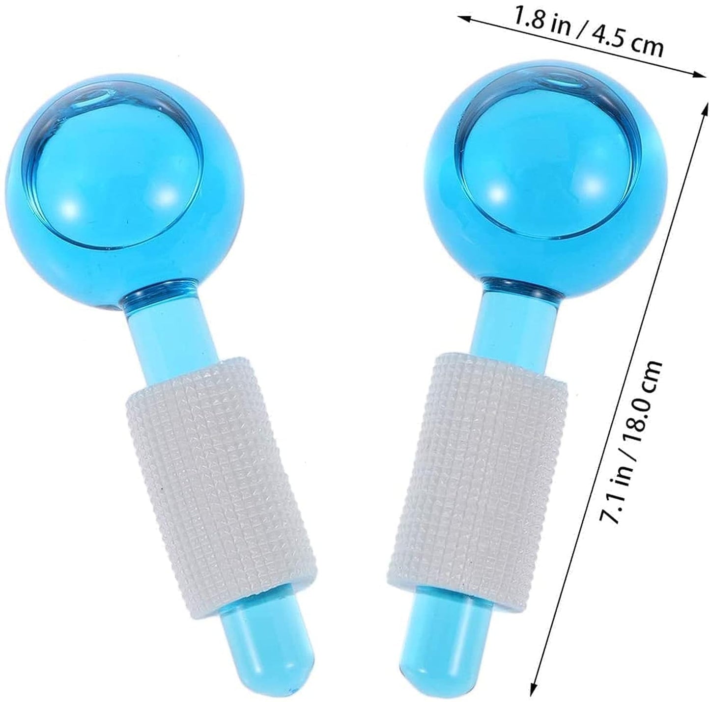 Wowkart Ice Roller Globes Facial Roller Cold Skin Massagers Crystal Glass Ball for Redness Soothing Face Wrinkle Remover Beauty Care Tool - 2pcs
