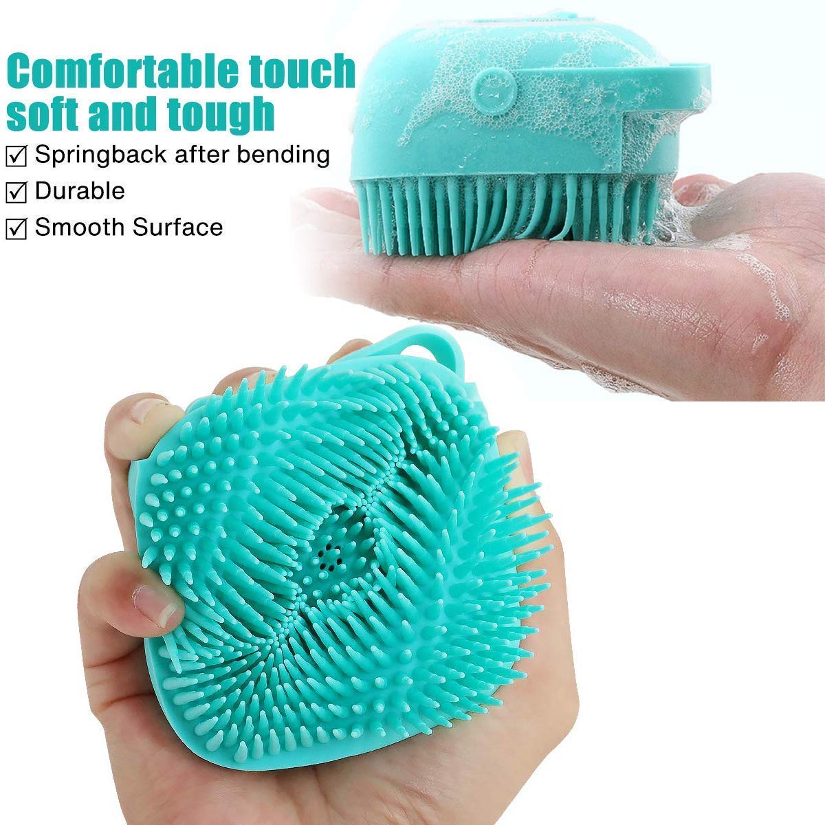 kriya Body Bath Brush Silicone Soft Cleaning Bath Body Brush with Shampoo Dispenser - Skin Massage Brush Bath Bathroom Accessories multi color