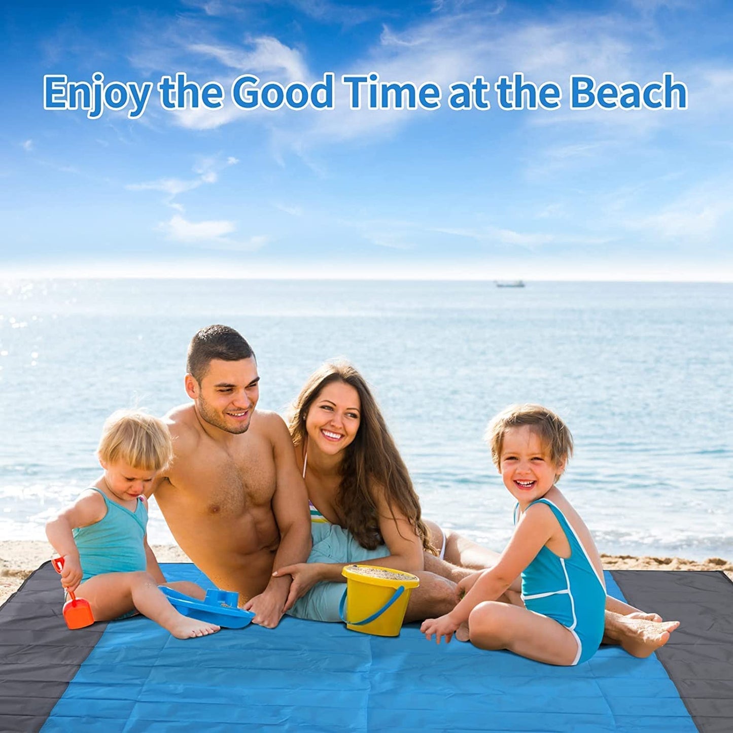 SEVEN SPACE Beach Blanket, Sandproof Beach Mat for 2-8 Adults Waterproof Quick Drying Outdoor Picnic Mat for Travel, Camping, Hiking