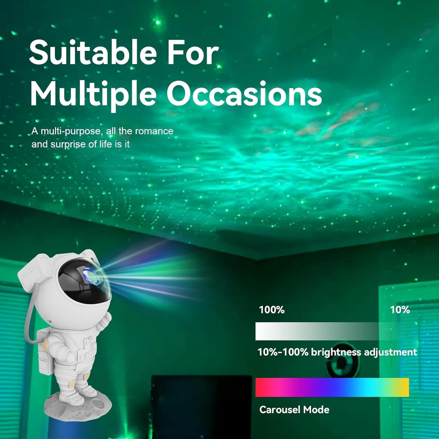 DOCAT Astronaut Projector Night Light with Remote Control, 360° Rotating Galaxy Nebula Star Light Projector with Timer & Adjustable Head, Astronaut Light Lamp for Bedroom, Home Decor (Astronaut Lamp)
