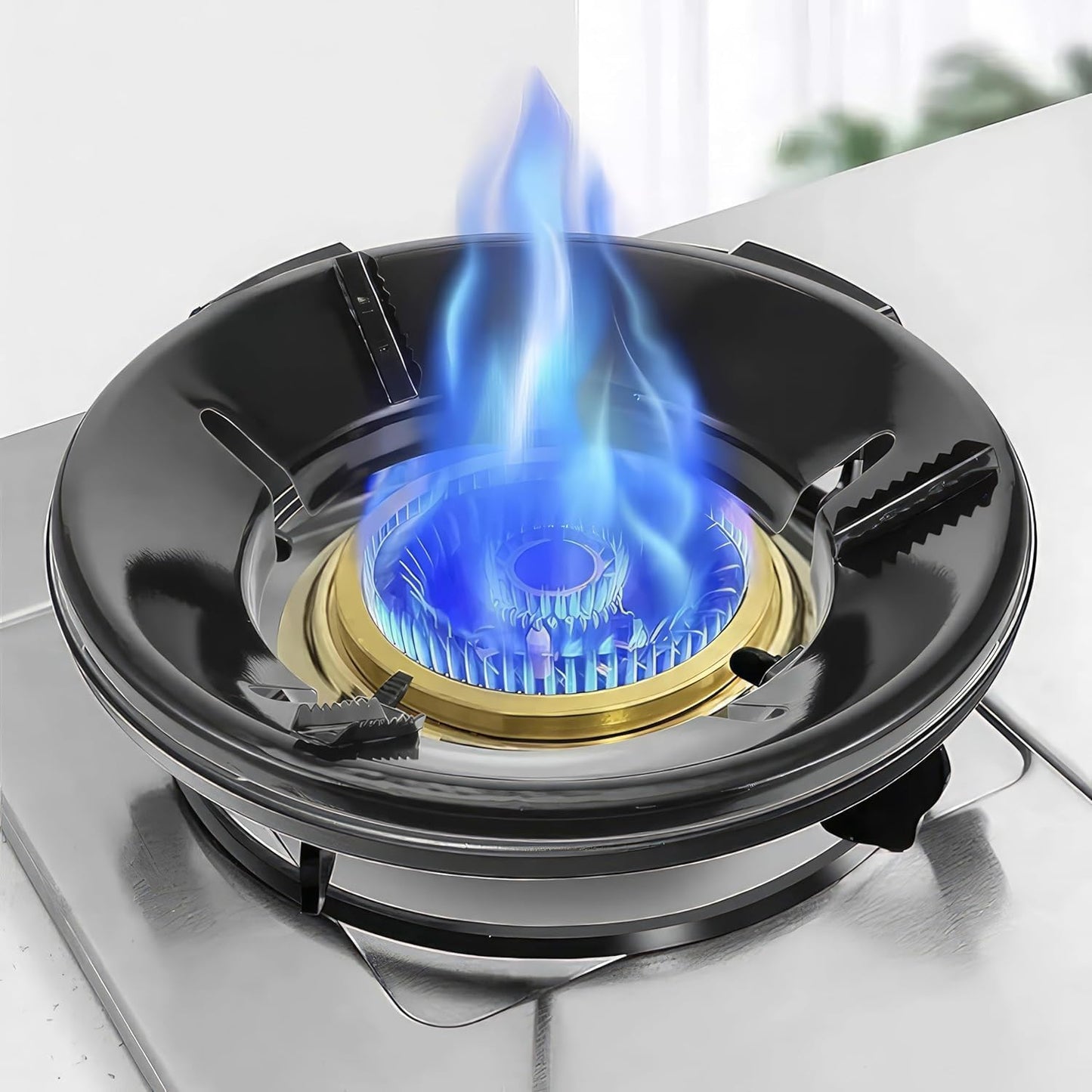 SHAYONAM Aluminium Pack Of 2 Saver Burner Stand Gas Burner Cover Saver Jali Windproof Energy Saving Stand Stove, Chula Support Stand Supports All Indian (Silver)