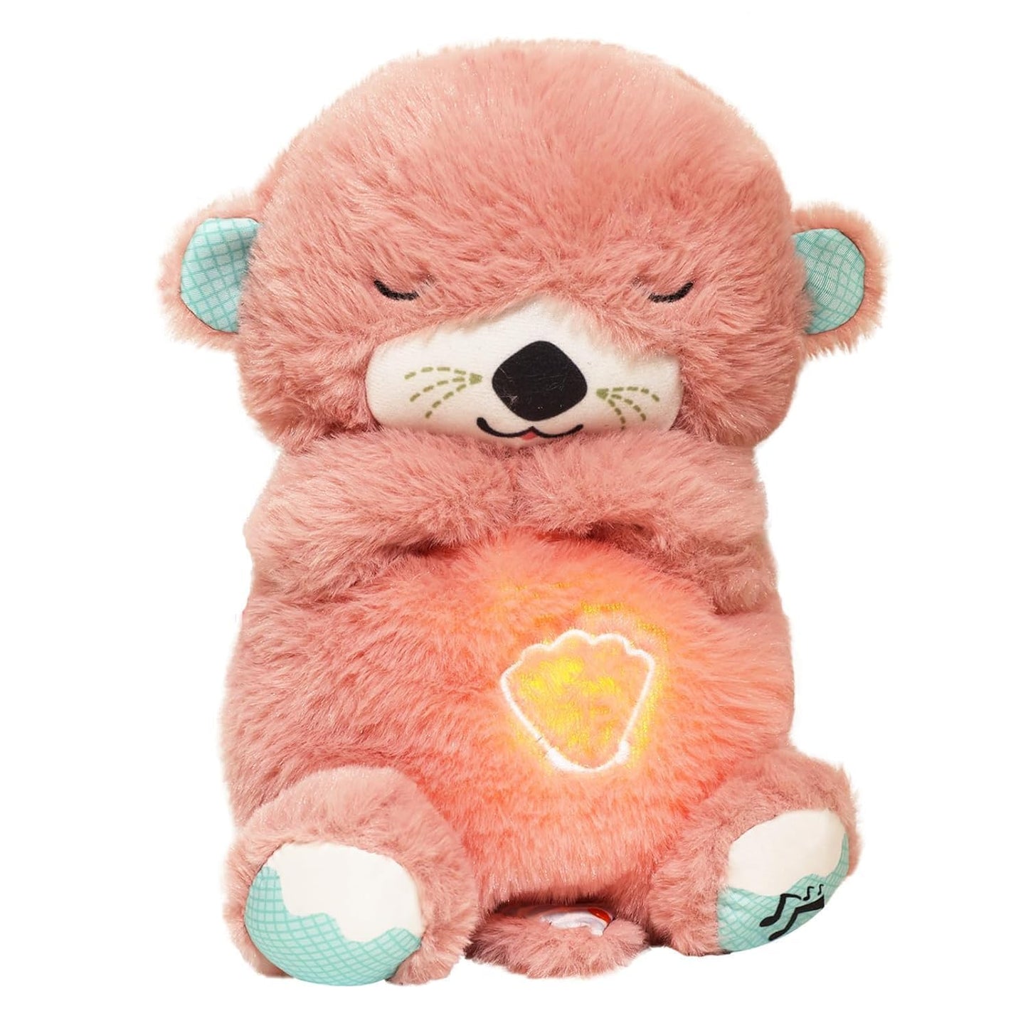 kidsferry Breathing Teddy Bear with Light Otter Glowing Music for Baby Sensory Sleep Lights Rhythmic Simulation Plush for Babies Kids Soothing Sound and Decor Item Specially for Valentine Gift