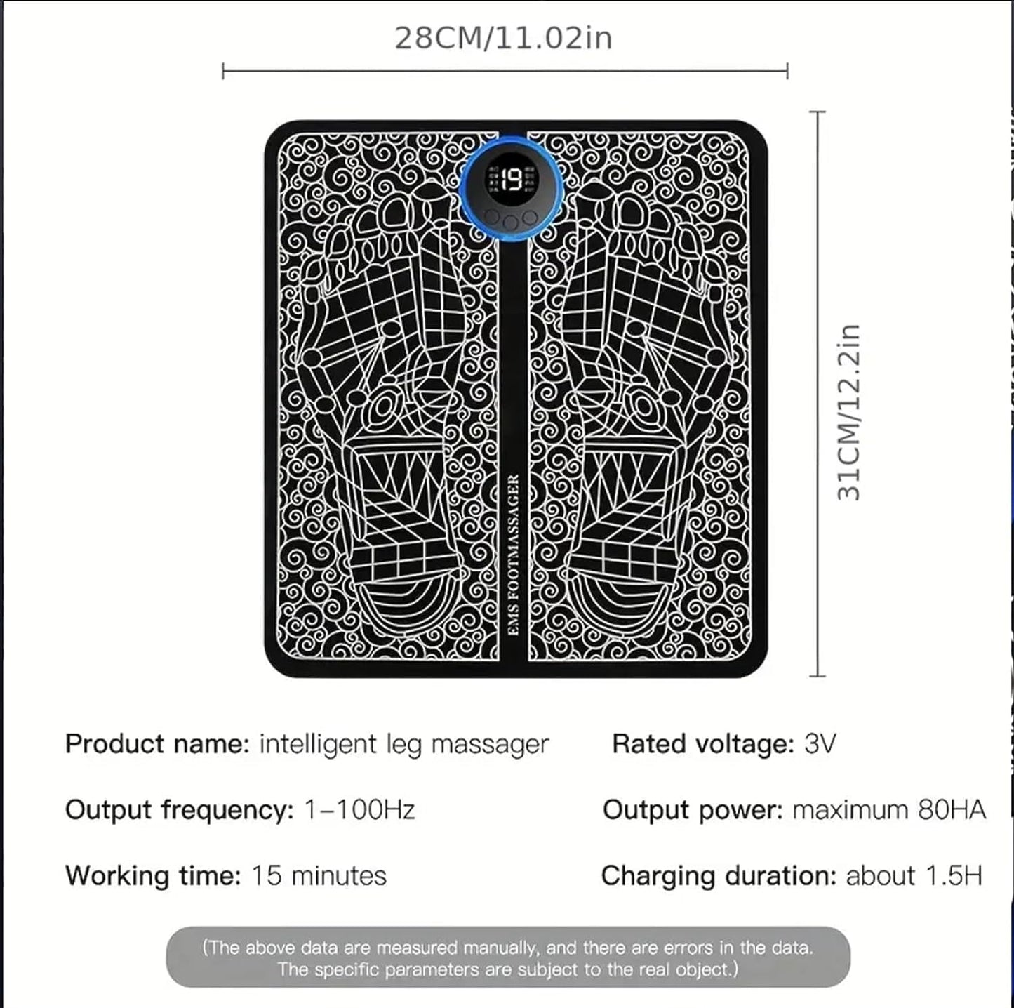 RK RETAILER EMS Foot Massager Mat–Foot Stimulator Massager Pad–Foldable Feet and Calves Massage Machine with 8 Modes Muscle Relaxation and Pain Relief