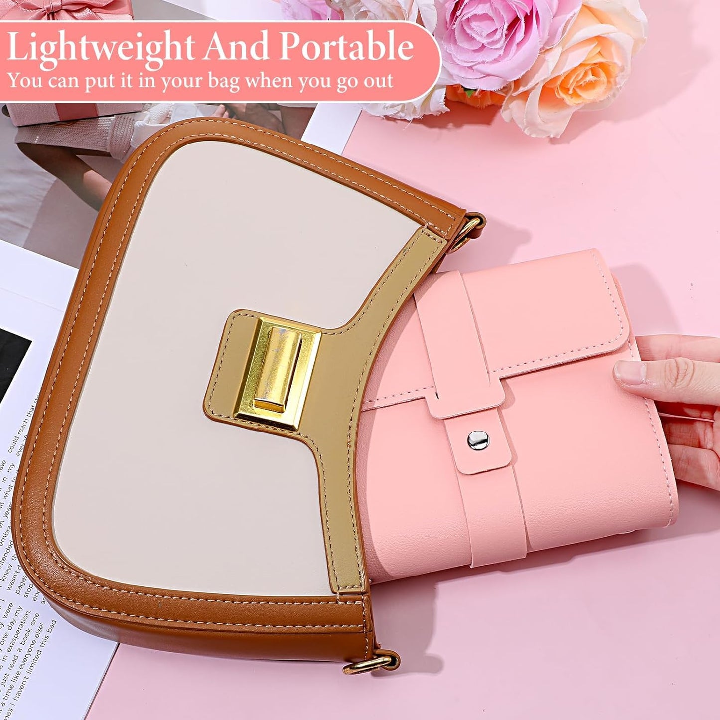 Travel Earring Case, Foldable Book Design Jewelry Organizer Book Portable PU Leather Earring Organizer Box Ear Ring Holder 84 Holes with 2 Storage Pockets 1 Interlayer for DIY Drilling(Multicolour)