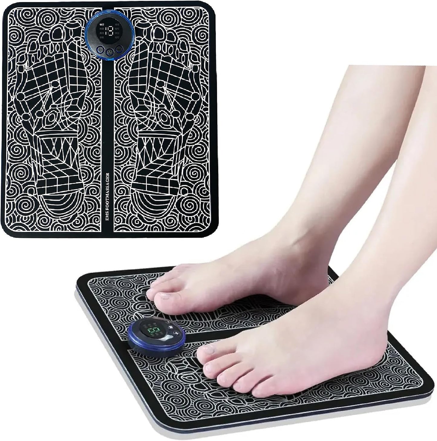 RK RETAILER EMS Foot Massager Mat–Foot Stimulator Massager Pad–Foldable Feet and Calves Massage Machine with 8 Modes Muscle Relaxation and Pain Relief