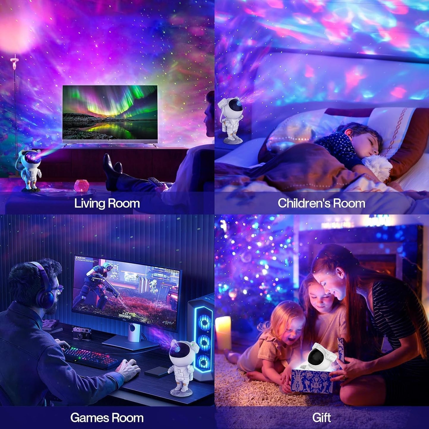 DOCAT Astronaut Projector Night Light with Remote Control, 360° Rotating Galaxy Nebula Star Light Projector with Timer & Adjustable Head, Astronaut Light Lamp for Bedroom, Home Decor (Astronaut Lamp)