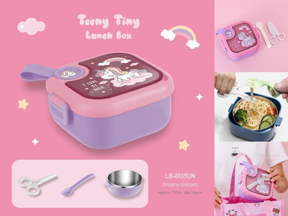 MIRTONICS 3 Compartment Stainless Steel Lunch Box Leakage Proof Lunch Box for School Kids Adults (750ml_Multicolor)