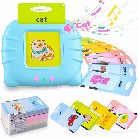 Storio Montessori Talking Flash Cards for Kids 2-5 Years | Rechargeable Educational Learning Toy for Toddlers | Cognitive Skill Builder for Boys & Girls | Sound Flashcard Device for Babies