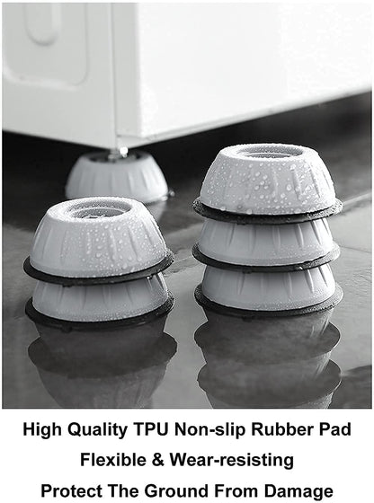Dhruheer 4 PCs of Anti Vibration Washing Machine Pads Washer with Suction Cup || Anti Walk Pads Shock Absorber Furniture Lifting Base || Fridge Washing Machine Leveling Feet