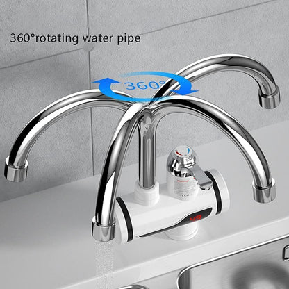 Water Heater & Tankless Electric Fast Water Heating Tap Instant Hot Faucet Kitchen Electric Tap Faucet LED Electric Head Water Heaters For Home Kitchen (3000W)