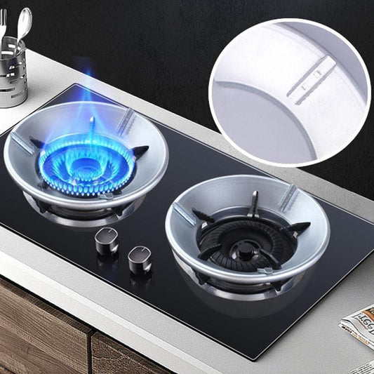 SHAYONAM Aluminium Pack Of 2 Saver Burner Stand Gas Burner Cover Saver Jali Windproof Energy Saving Stand Stove, Chula Support Stand Supports All Indian (Silver)