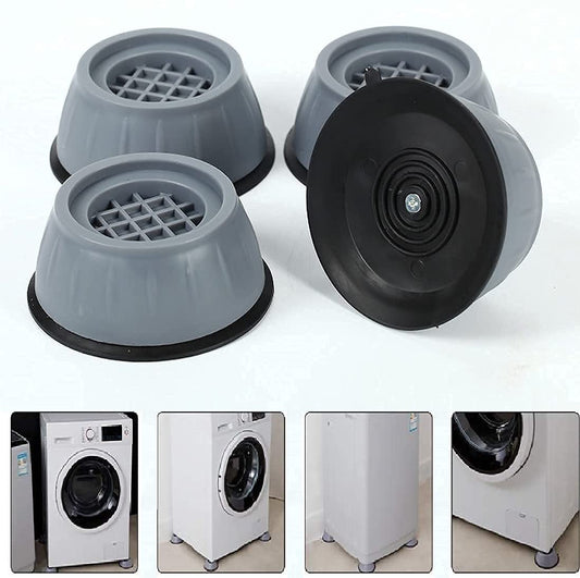 Dhruheer 4 PCs of Anti Vibration Washing Machine Pads Washer with Suction Cup || Anti Walk Pads Shock Absorber Furniture Lifting Base || Fridge Washing Machine Leveling Feet