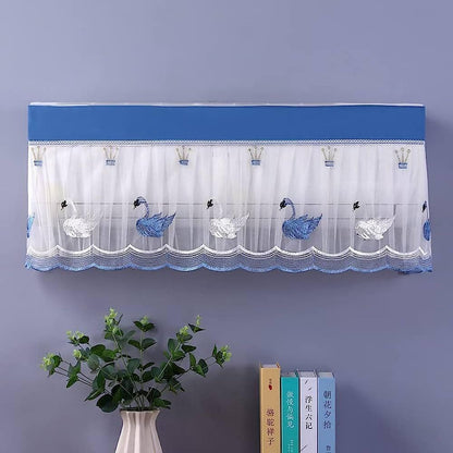 Dayanadhi High Quality Dustproof Air Conditioning Dust Cover | Embroidery Designer Indoor AC cover | 1.5 - 2 Ton Capacity Indoor and Outdoor Unit (Multicolour 1-Pcs)