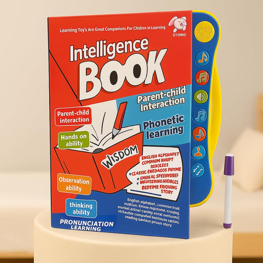Storio Intelligence Book Sound Book Learning Cards for Children,English Letters & Words Language_Skills Learning Book,Fun Educational Toys. Activities with Numbers, Shapes Learning Book for Toddlers