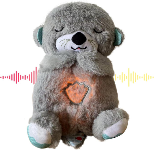 kidsferry Breathing Teddy Bear with Light Otter Glowing Music for Baby Sensory Sleep Lights Rhythmic Simulation Plush for Babies Kids Soothing Sound and Decor Item Specially for Valentine Gift