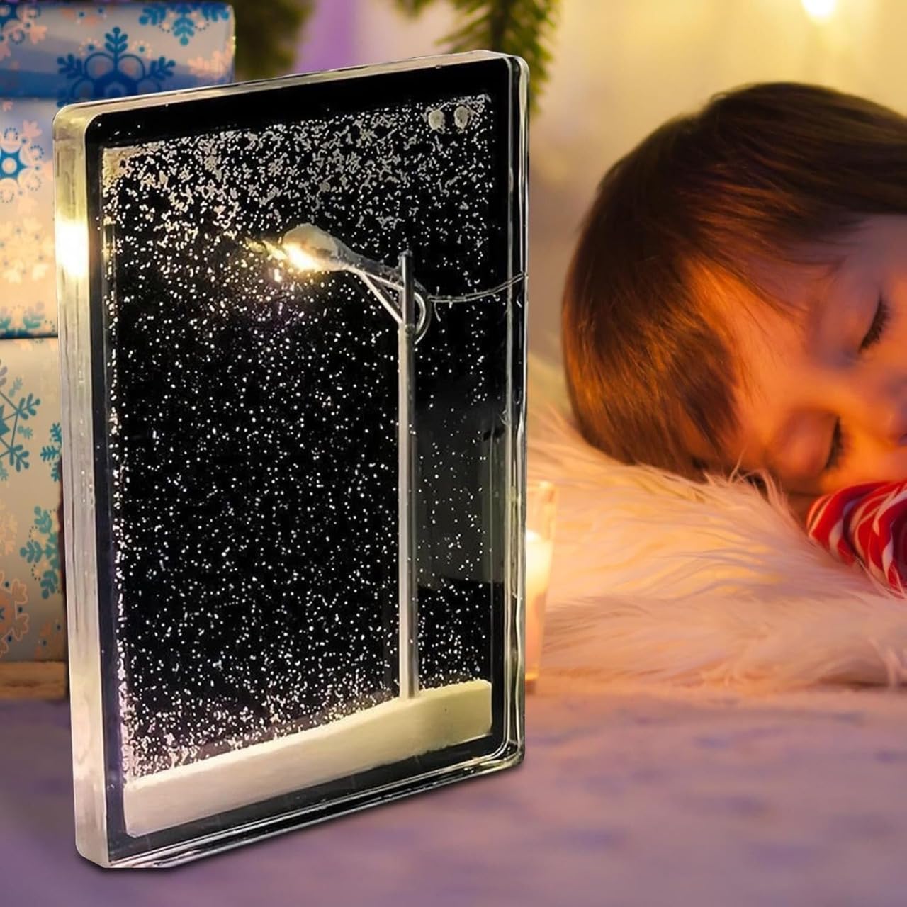 Desidiya Moon Crystal Ball Night Light,2.4 Inch Glass Ball Night LED Lamp with Woodern Base,Decorations Gifts for Men,Women,Kids,Boys,Girls | Gifts for Woman | Valentine Gifts