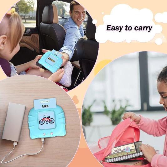 Storio Montessori Talking Flash Cards for Kids 2-5 Years | Rechargeable Educational Learning Toy for Toddlers | Cognitive Skill Builder for Boys & Girls | Sound Flashcard Device for Babies