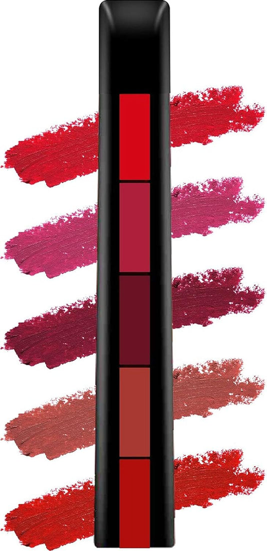 GIRL BEAUTY Fabulous 5 in 1 Matte Finish Lipstick (Red Edition)