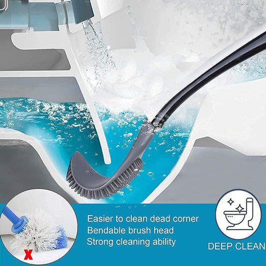 THE FLAME Silicone Water Drop Toilet Brush and Holder Set, Automatic Opening and Closing, Wall Mounted Deep Cleaning Toilet Bowl Brush for Bathroom Toilet Brush and Holder Set.