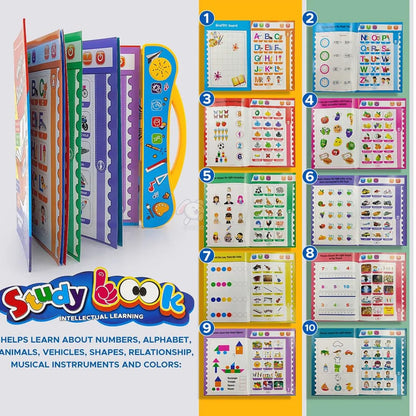 Storio Intelligence Book Sound Book Learning Cards for Children,English Letters & Words Language_Skills Learning Book,Fun Educational Toys. Activities with Numbers, Shapes Learning Book for Toddlers