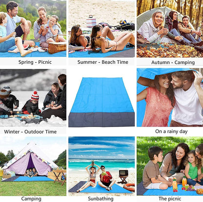 SEVEN SPACE Beach Blanket, Sandproof Beach Mat for 2-8 Adults Waterproof Quick Drying Outdoor Picnic Mat for Travel, Camping, Hiking