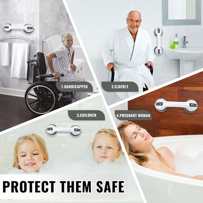 GUEDIAO Shower Grab Bars Suction for Seniors, 2 Pack Grab Bars for Bathtubs and Showers, Shower Handles for Elderly, Handicap Grab Bars for Toilet Tiles Glass
