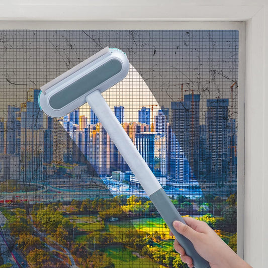 Ncry Multifunctional Screen Brush 5 in 1 Mesh Cleaning Brush & Wiper Double-Sided Window Cleaner Detachable Window Mesh Cleaner for Mesh Screen, Window Screen,Dust,Stain, Long, Pack of 1