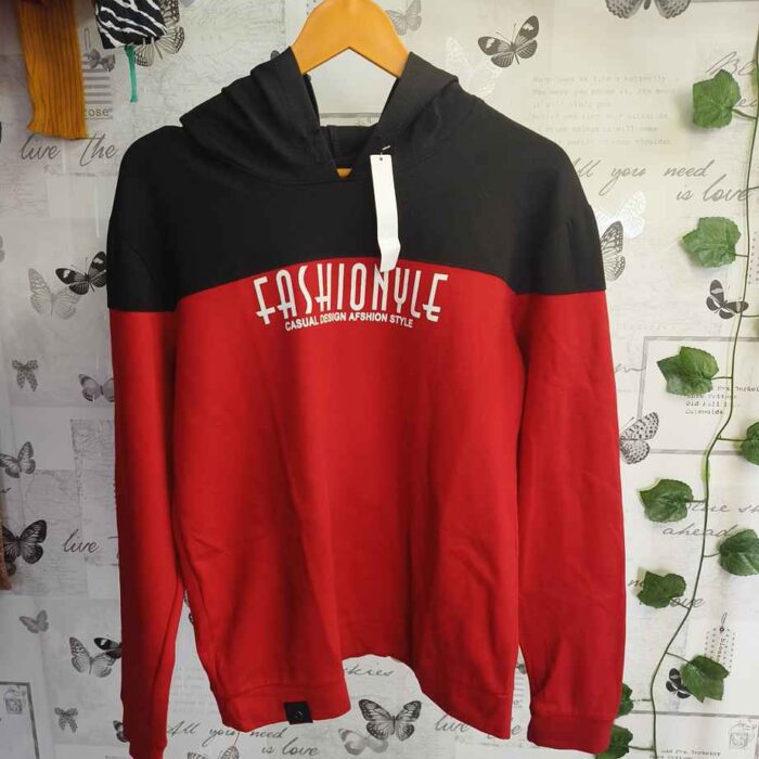 Fashion Style Casual Design Hoodie - Red and Black UNISEX