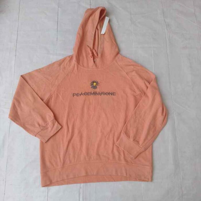 Peach Peaceminusone Hoodie with Sunflower Graphic - Unisex Casual Wear