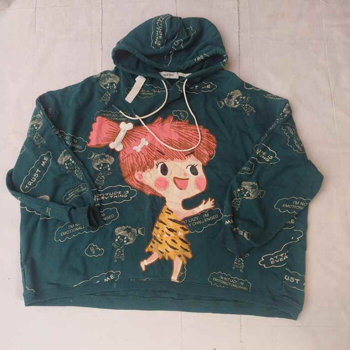 Cute Cartoon Women Hoodie with Fun Text and Graphics